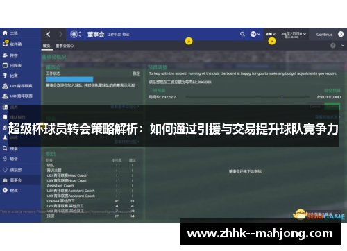 超级杯球员转会策略解析：如何通过引援与交易提升球队竞争力